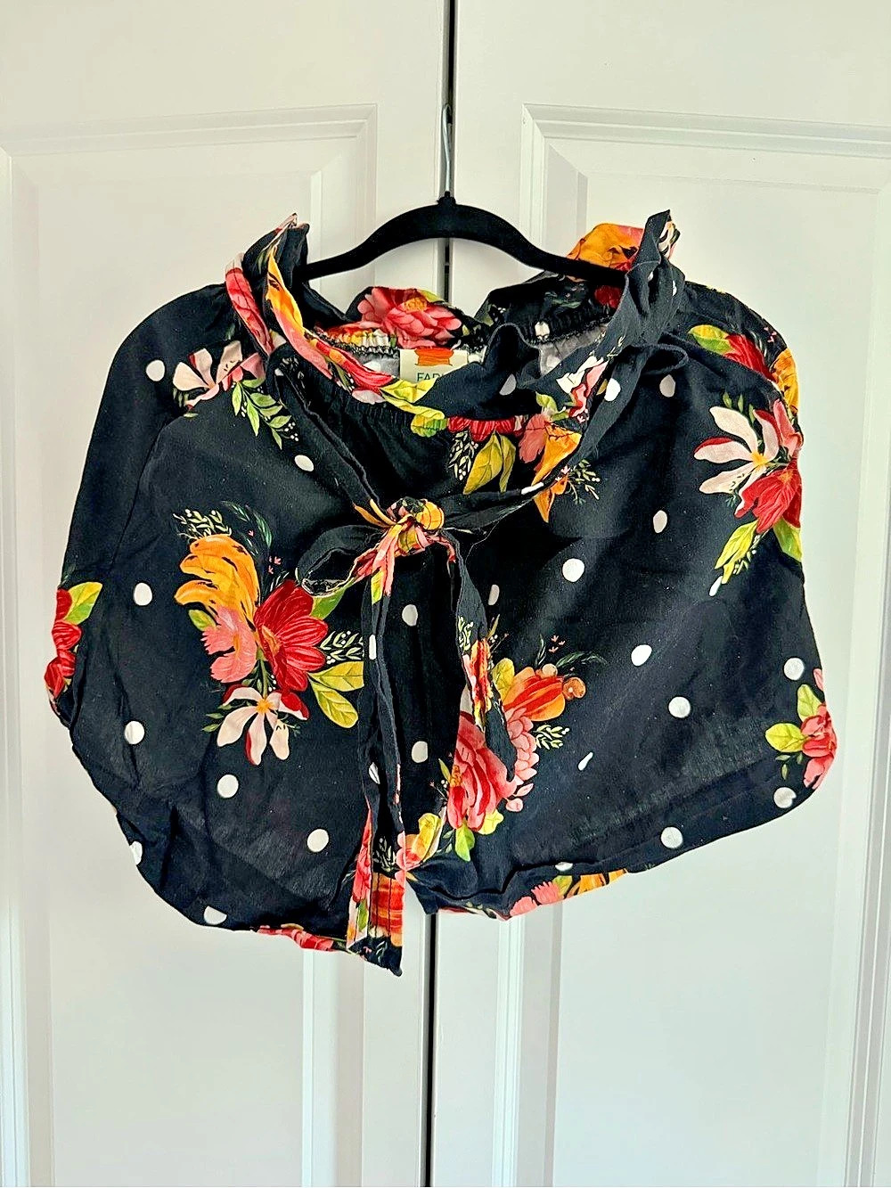 Farm Rio Nanaju Paperbag Shorts Floral Polka Dot Black & Multicolor